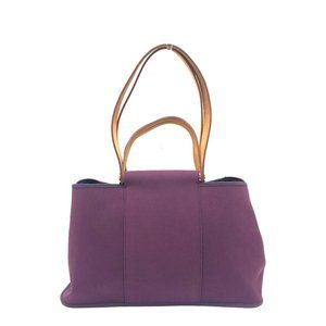 HERMES Hermes Cabag Elan PM Bag Handbag Tote Toile Officier Women's Cassis Purpl